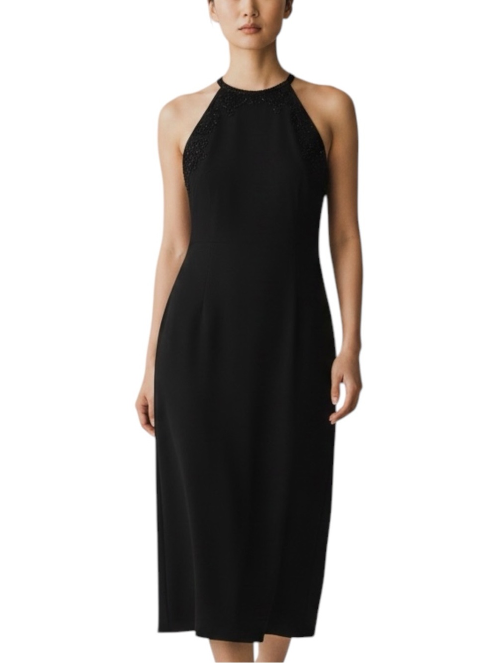 โJones New York Black Beaded Party Event Midi Dress NWOT Size 8